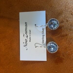 NOA ZUMAN 925 Silver Blue Crystal Earrings
